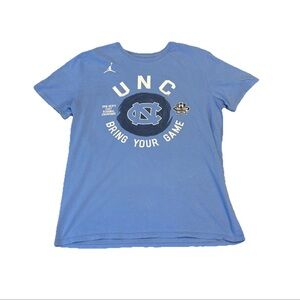 Nike North Carolina Men's Jordan Final Four Shirt Blue Basketball Shirt Size L